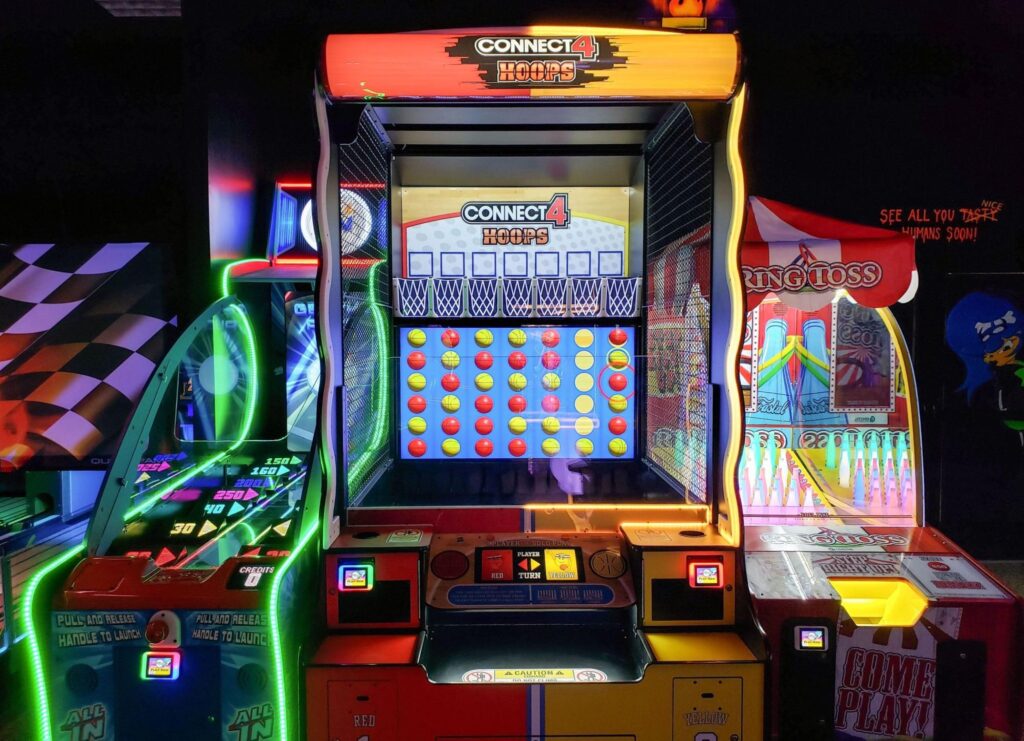 Arcade games at monster mini golf in denver.