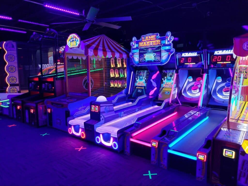 Arcade games at monster mini golf denver.