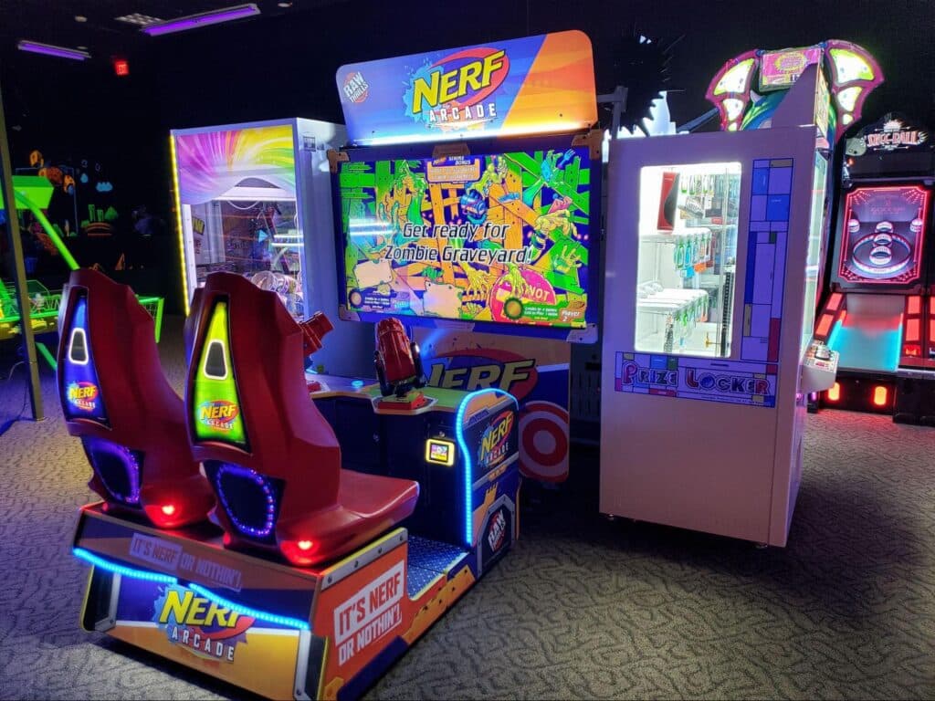 Arcade games at monster mini golf.