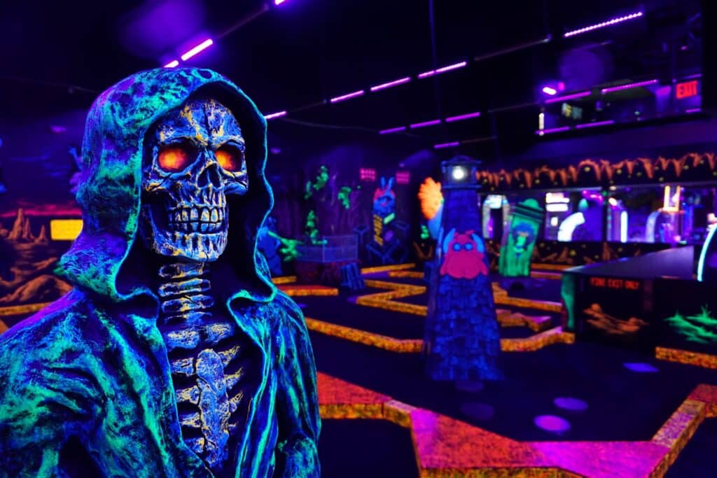 Tuckahoe, Va 8 Glowing skeleton at monster mini golf