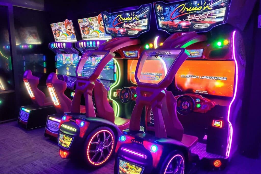 Arcade games at monster mini golf gastonia.