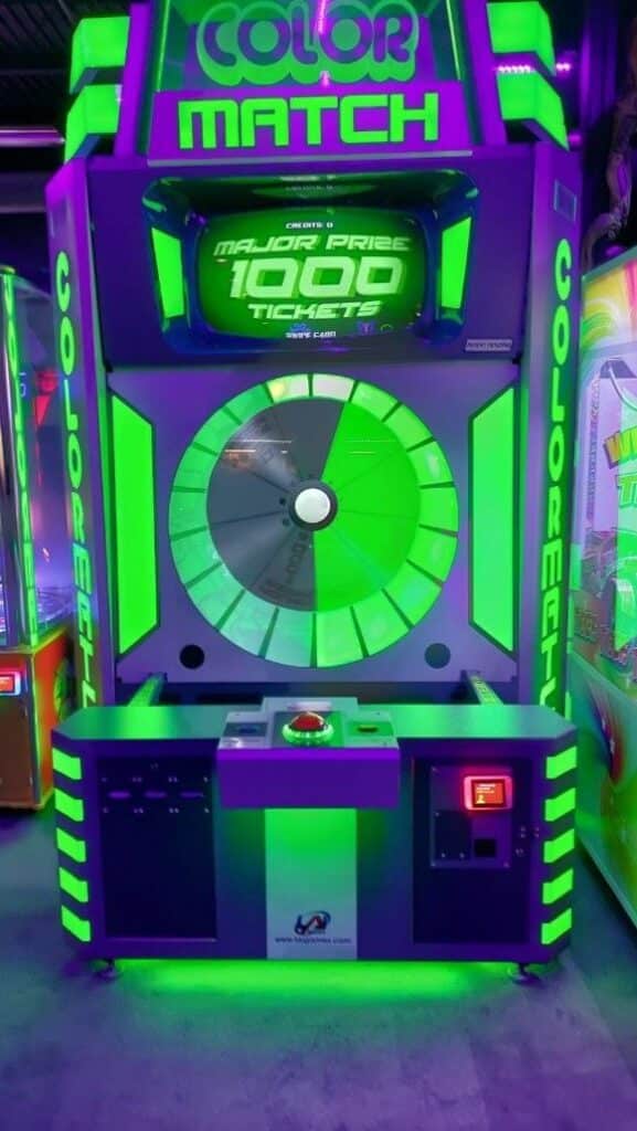 Color match arcade game at monster mini golf in lafayette, indiana
