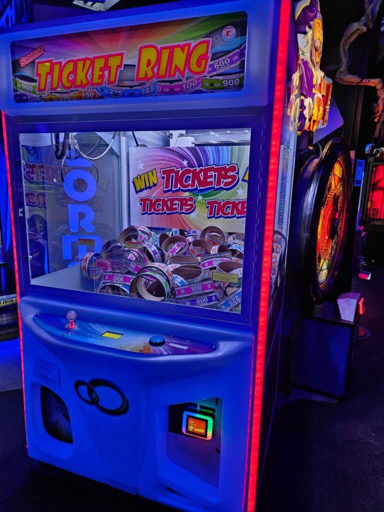 Ticket ring arcade game at monster mini golf in lafayette, indiana