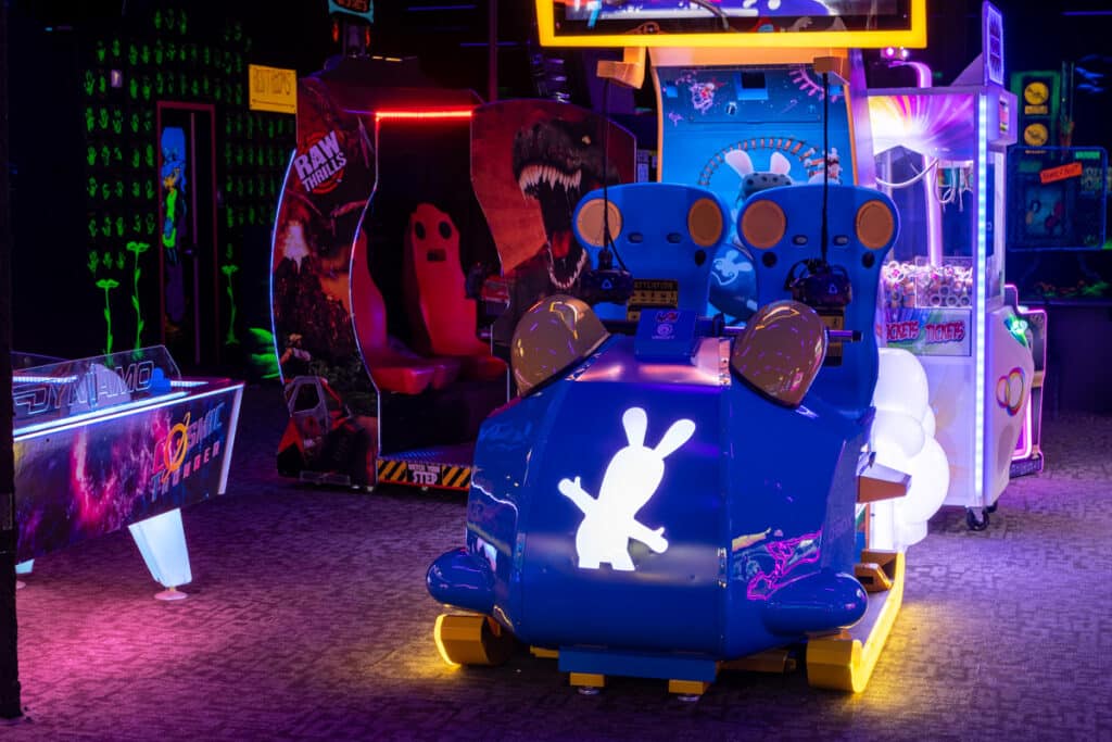 Virtual rabbids arcade game at monster mini golf in eatontown, new jersey