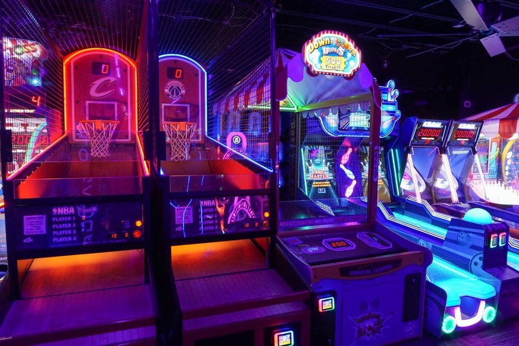 Charlotte Field Trips 1 Neon arcade games at a monster mini golf location.